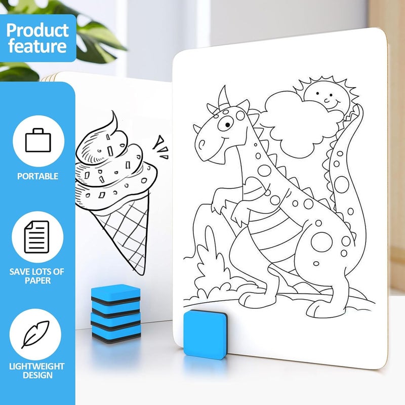 PANDRI Dry Erase LapBoards, 16 Pack Double Sided 12.5 x 9 Inch Whiteboards with 16 Erasers, Dry Erase Boards for Office Students Classroom Teacher Supplies - Image 5